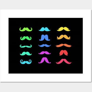 Colorful Mustache S For Moustache Posters and Art